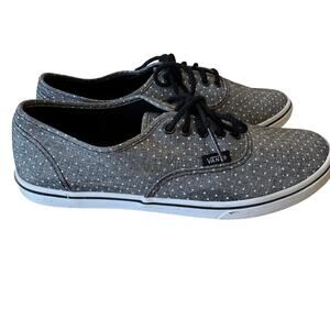 Van's Atwood Lace Up Casual Grey White Polka Dot Women's Size 8